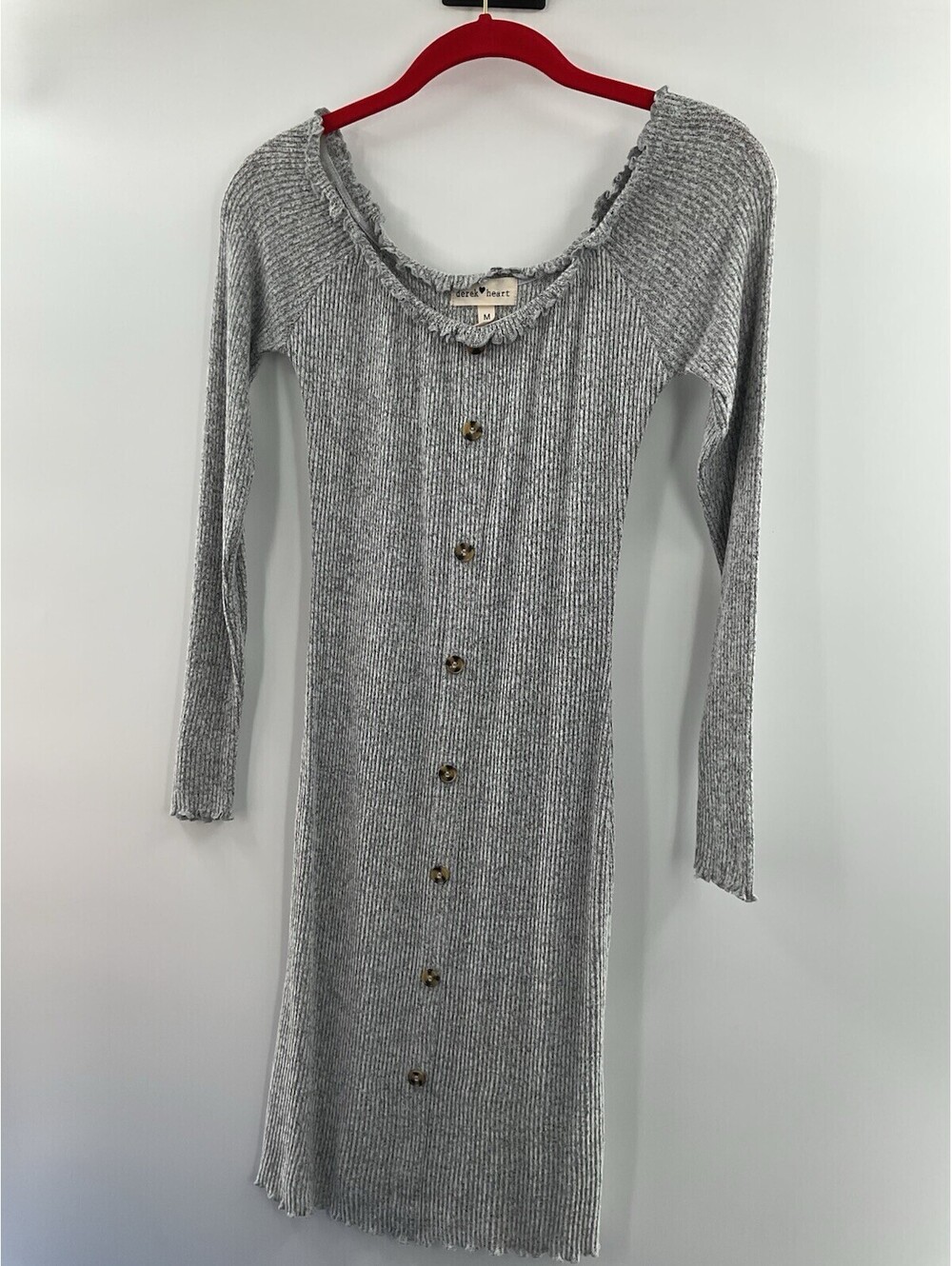 Derek Heart M Knit Body Con Gray Dress 087